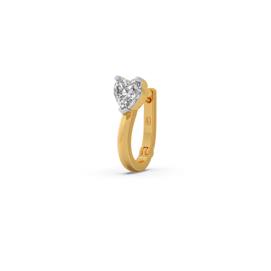 2 ct Heart Cut Solitaire Hoop Earrings 2 ct Heart Cut Solitaire Hoop Earrings - Yellow