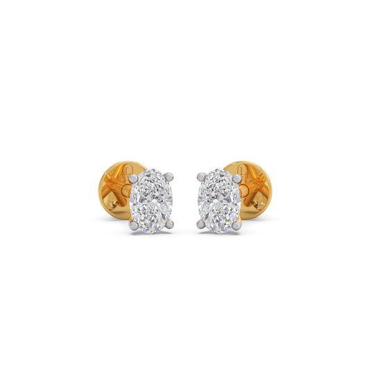 The Oval Classic Solitaire Earrings The Oval Classic Solitaire Earrings - Yellow