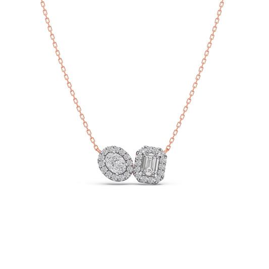 Interlocking Halo Diamond Necklace Interlocking Halo Diamond Necklace - Rose