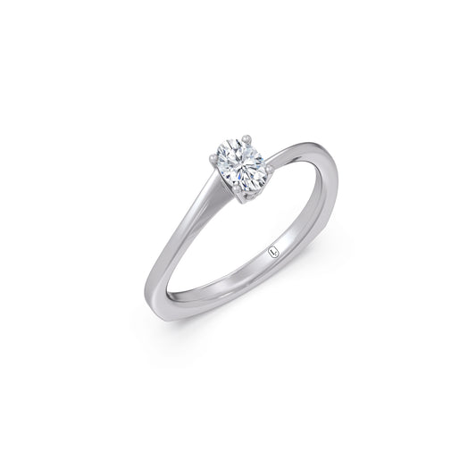 Elegant Twist Solitaire Engagement Band Elegant Twist Solitaire Engagement Band - White
