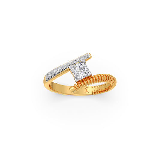 Apex Wrap Diamond Bypass Ring Apex Wrap Diamond Bypass Ring - Yellow