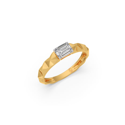 Geometric Emerald Solitaire Engagement Ring Geometric Emerald Solitaire Engagement Ring - Yellow