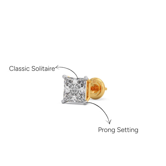 Empress Princess Solitaire Men's Stud Empress Princess Solitaire Men's Stud - Yellow