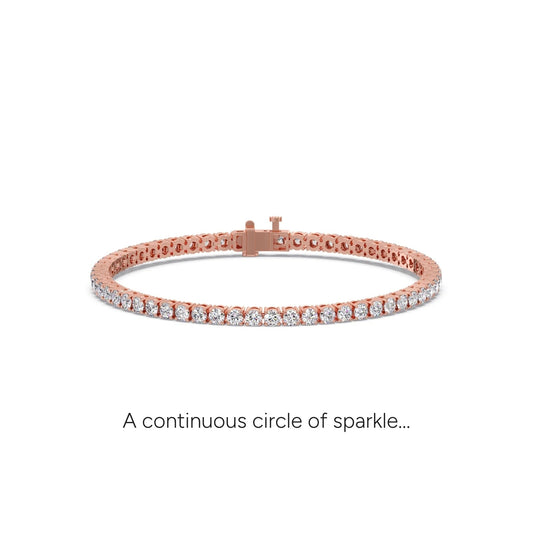 5.26 ct Scintillating Round Diamond Tennis Bracelet - Rose