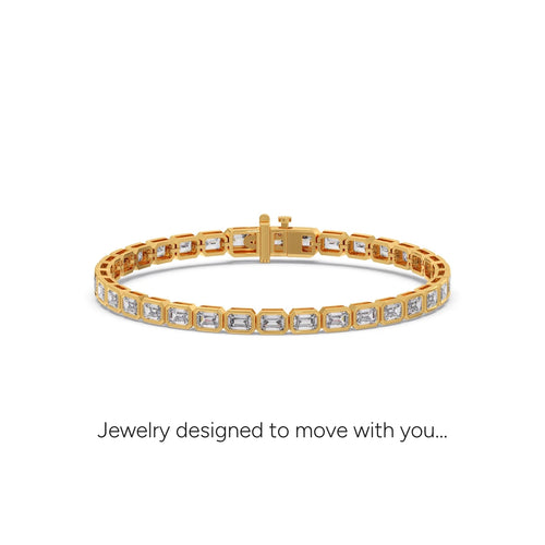 6.20 ct Bezel Emerald Diamond Tennis Bracelet