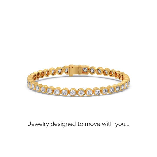 6.25 ct Bezel Round Diamond Tennis Bracelet - Yellow