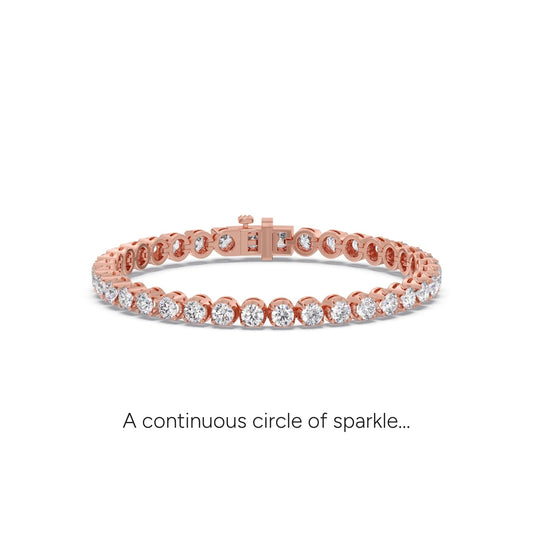 7.92 ct Timeless Round Diamond Tennis Bracelet - Rose