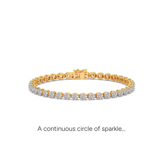 6 ct Glamour Round Diamond Tennis Bracelet - Yellow
