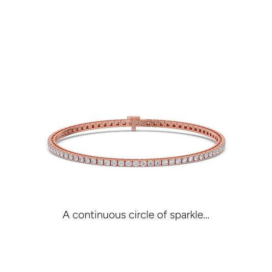 3.08 ct Brilliance Round Diamond Tennis Bracelet - Rose