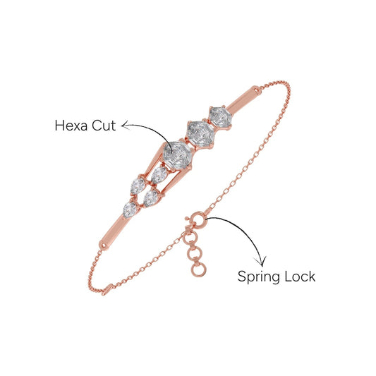Hexa Axis Chain Bracelet - Rose