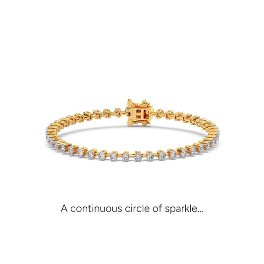 1 ct Minimalist Round Diamond Tennis Bracelet - Yellow