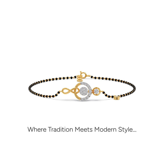 Ananta Cluster Diamond Mangalsutra Bracelet - Yellow
