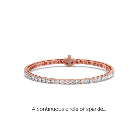 5.775 ct Delicate Round Diamond Tennis Bracelet - Rose