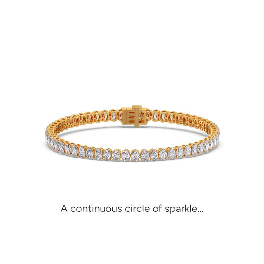 11.76 ct Endless Oval Diamond Tennis Bracelet - Yellow