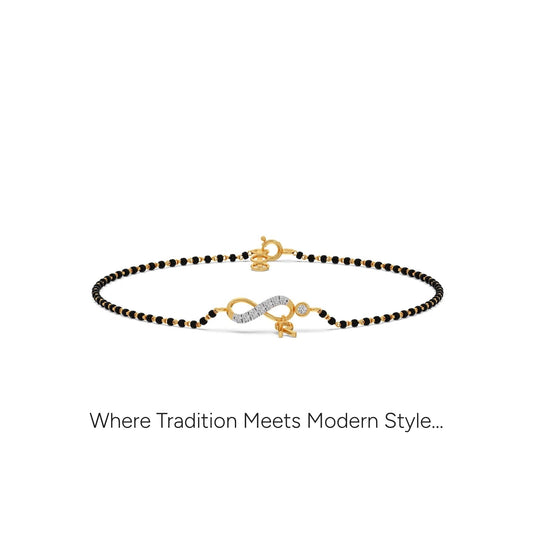 R-Infinity Diamond Mangalsutra Bracelet - Yellow