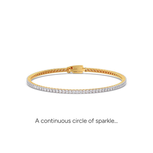 1.06 ct Classic Round Diamond Tennis Bracelet - Yellow