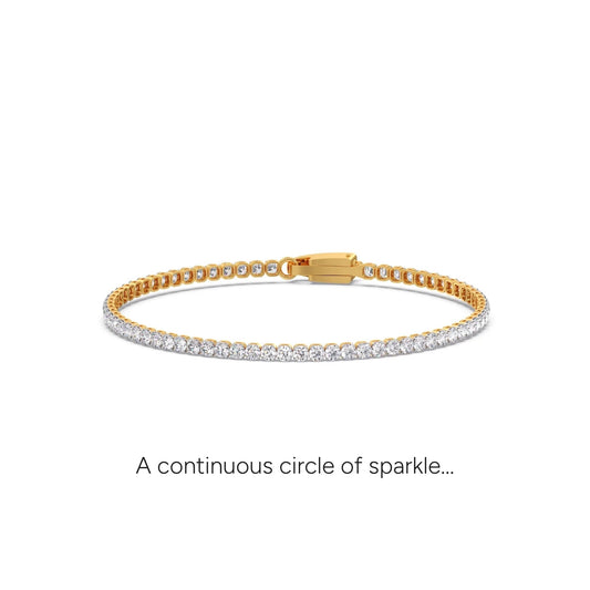 1.77 ct Streamlined Round Diamond Tennis Bracelet - Yellow