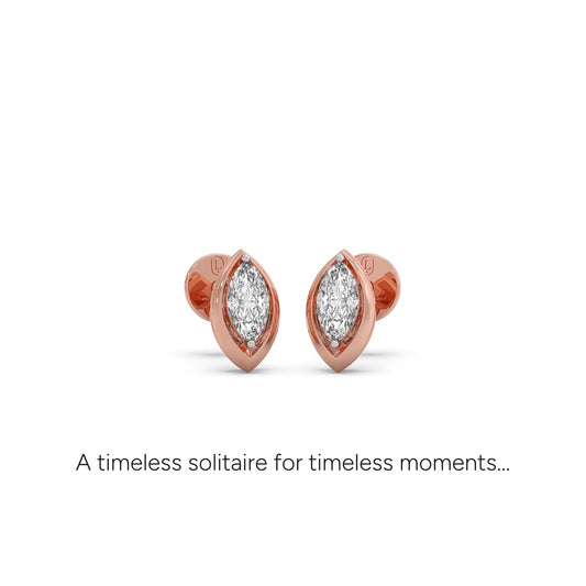0.47 Ct Marquise Shape Diamond Stud Earrings - Rose