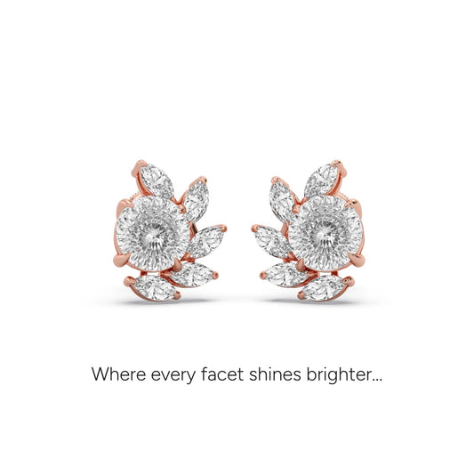 Portuguese Sparkline Stud Earrings - Rose
