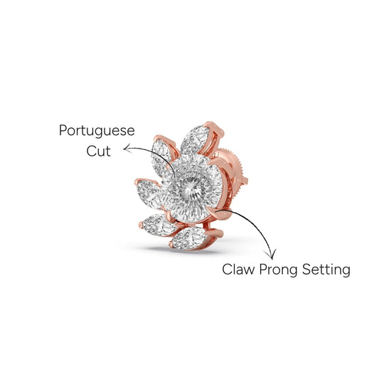 Portuguese Sparkline Stud Earrings - Rose