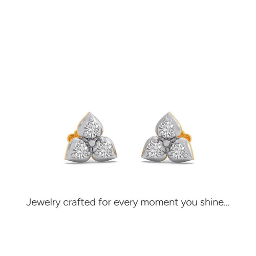 Trio Cluster Diamond Stud Earring