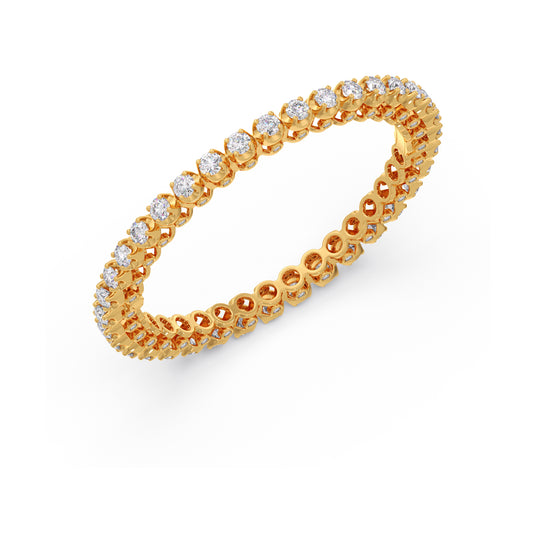 Round Diamond Tennis Cuff Bracelet - Yellow