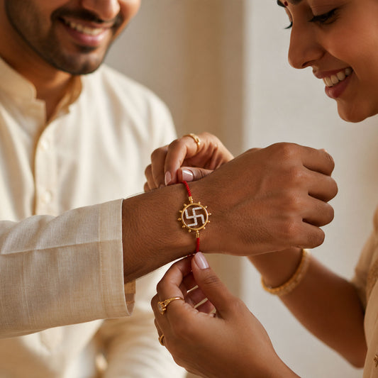 Auspicious Swastik Convertible Diamond Rakhi Pendant - MQ_AI