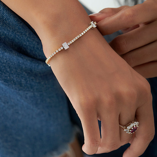 4.86 ct Stellar Radiant Diamond Tennis Bracelet - MQ