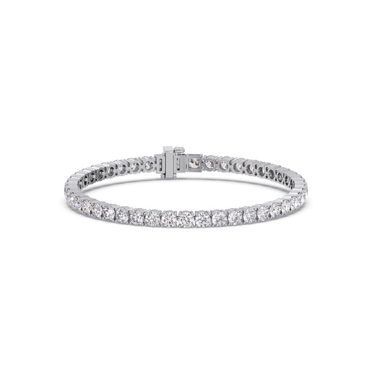9.01 ct Elevated Round Diamond Tennis Bracelet - White