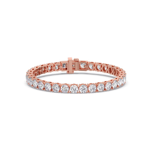 10.92 ct Luminous Round Diamond Tennis Bracelets - Rose