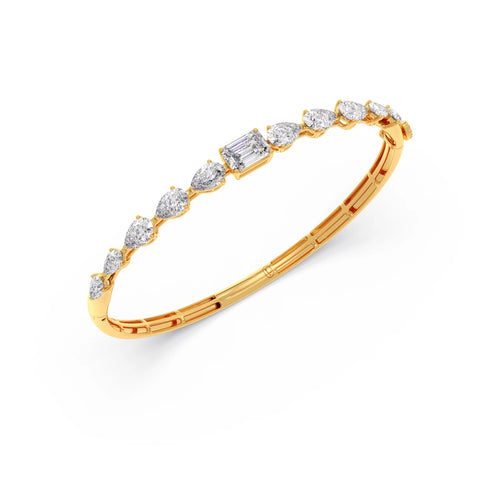 Pear & Emerald Cut Diamond Bracelet