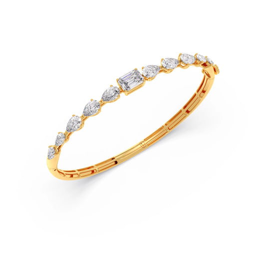 Pear & Emerald Cut Diamond Bracelet - Yellow