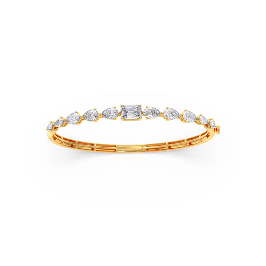 Pear & Emerald Cut Diamond Bracelet - Yellow
