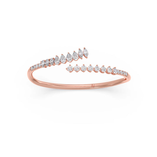 Marquise, Pear, and Round Diamond Cascade Bracelet - Rose