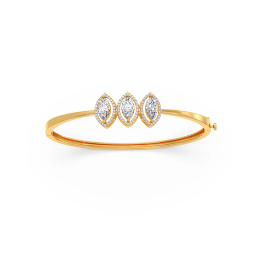 Marquise Cluster Halo Diamond Bracelet - Yellow