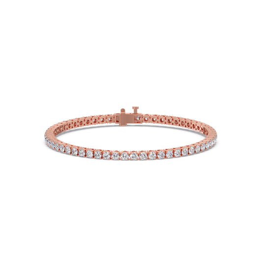 5.26 ct Scintillating Round Diamond Tennis Bracelet - Rose