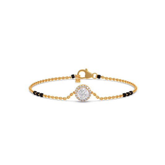 Solitaire Accent Diamond Mangalsutra Bracelet - Yellow