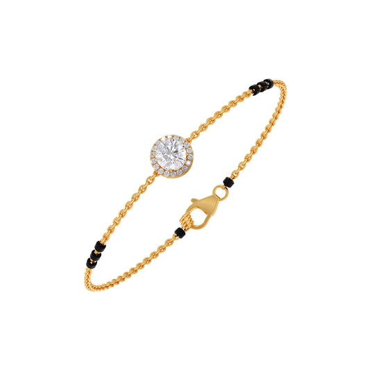 Solitaire Accent Diamond Mangalsutra Bracelet - Yellow