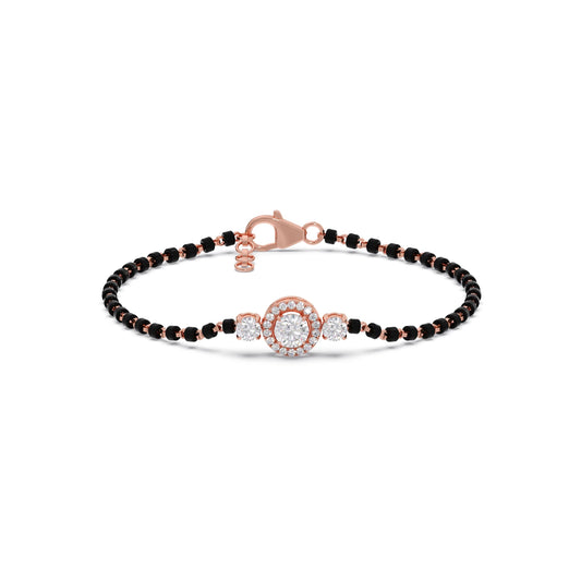 Classic Solitaire Diamond Mangalsutra Bracelet - Rose