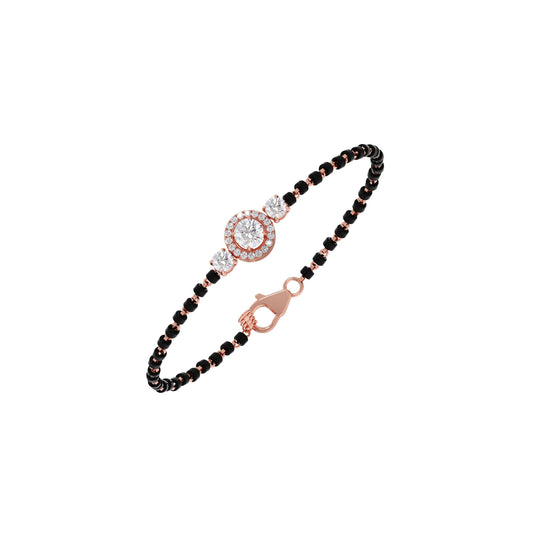 Classic Solitaire Diamond Mangalsutra Bracelet - Rose