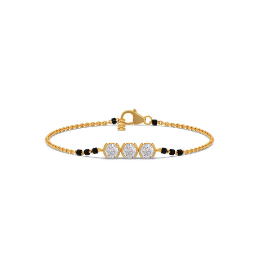 Trinity Diamond Mangalsutra Bracelet - Yellow