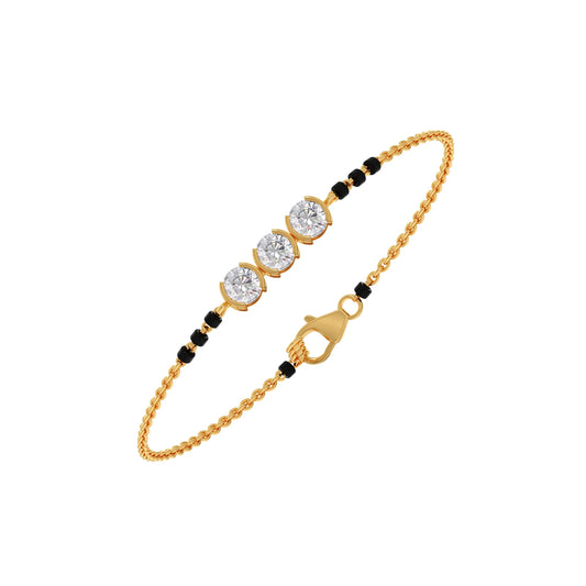 Trinity Diamond Mangalsutra Bracelet - Yellow