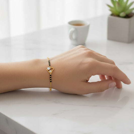 Pear and Round Diamond Mangalsutra Bracelet - MH