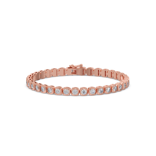 5.59 ct Delicate Round Diamond Tennis Bracelet - Rose