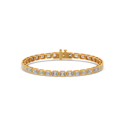 6.20 ct Bezel Emerald Diamond Tennis Bracelet