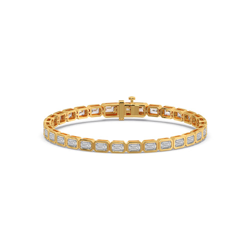 6.20 ct Bezel Emerald Diamond Tennis Bracelet