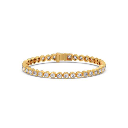 6.25 ct Bezel Round Diamond Tennis Bracelet - Yellow