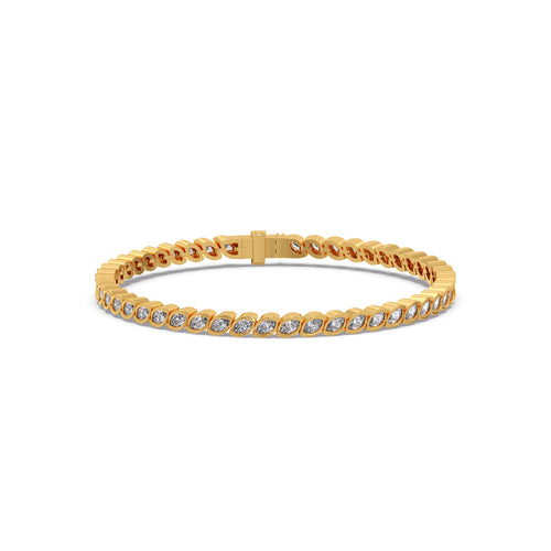 3.33 ct Bezel Marquise Diamond Tennis Bracelet
