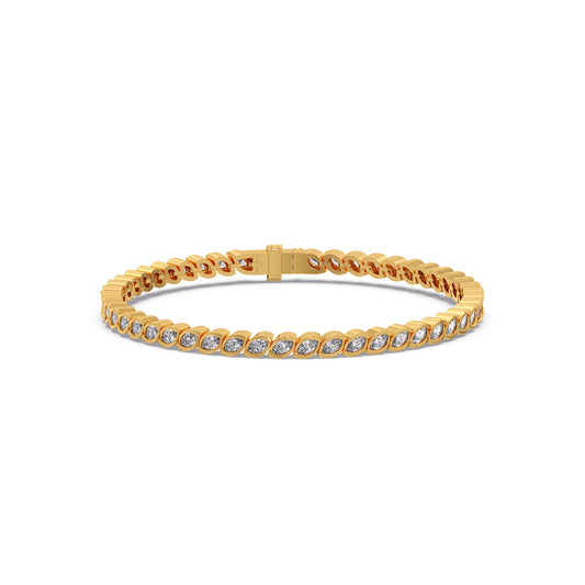 3.33 ct Bezel Marquise Diamond Tennis Bracelet - Yellow