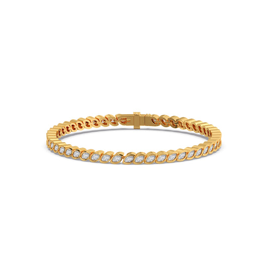 3.33 ct Bezel Marquise Diamond Tennis Bracelet - Yellow